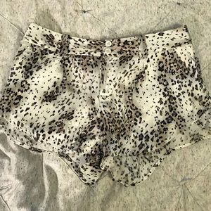 Alice + Olivia Leopard Silky Shorts